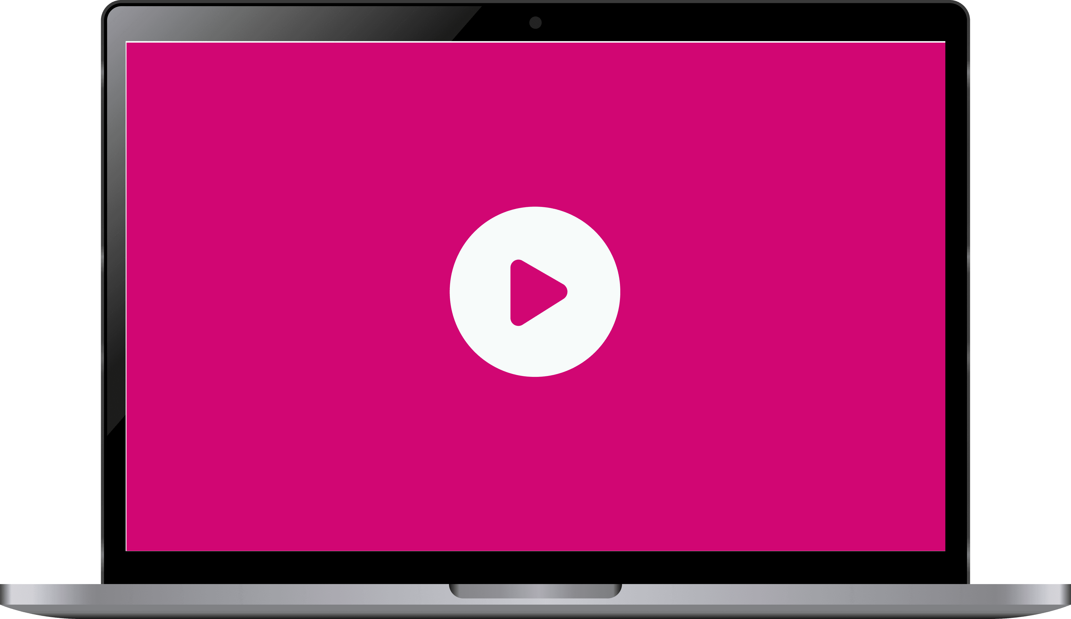 an excited hippo looking at the laptop on the right